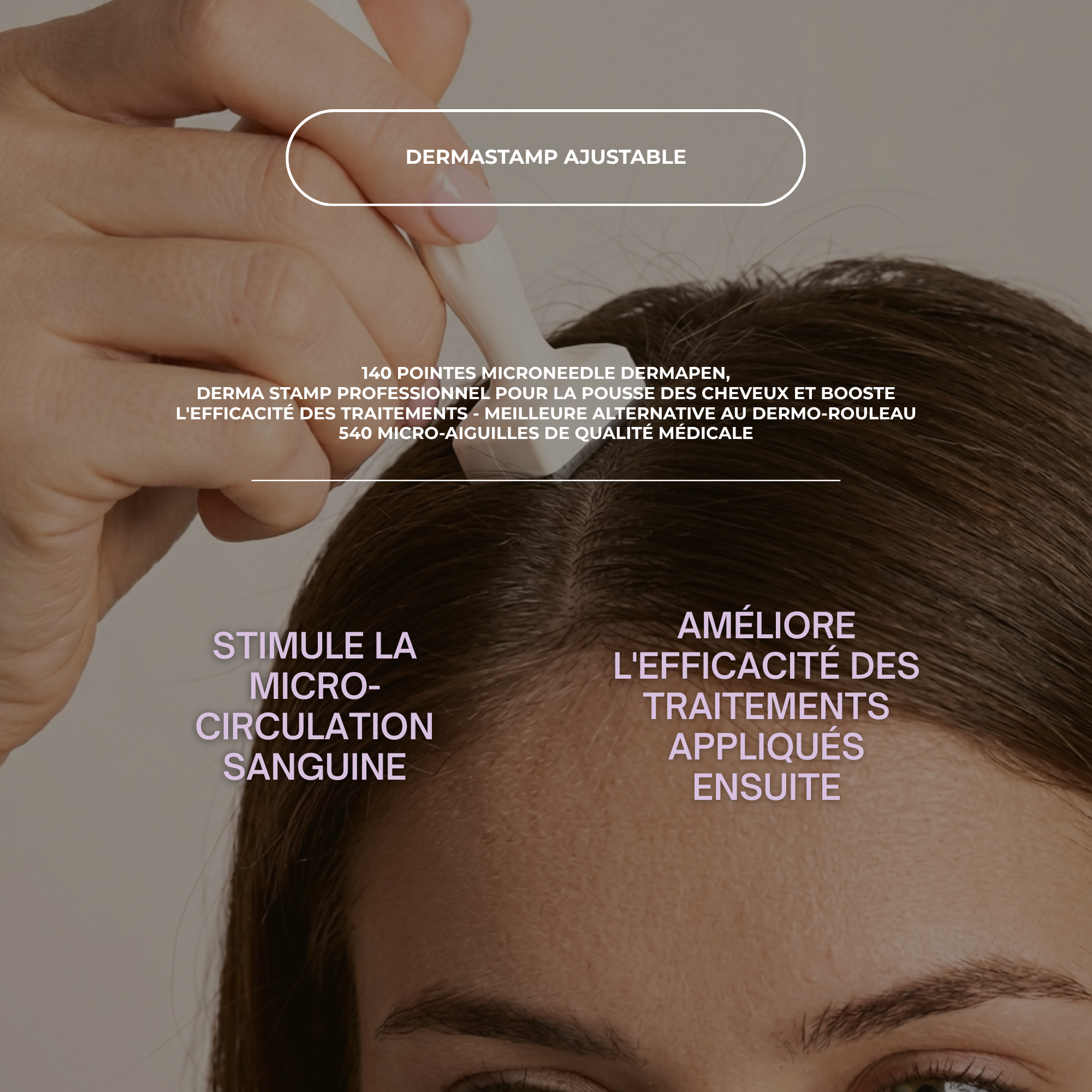 DERMABOOST ajustable - 140 pointes Microneedle dermapen